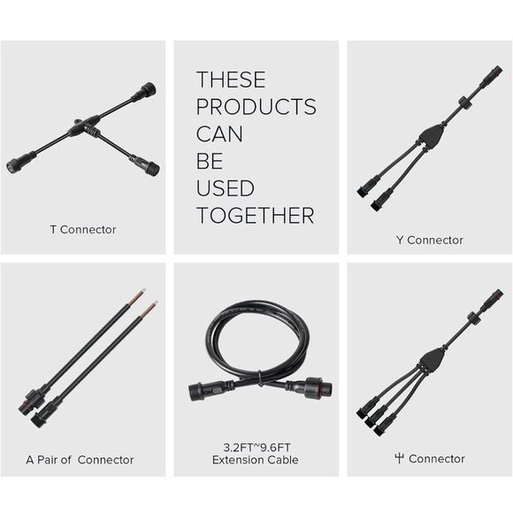 NWT BTF-LIGHTING 3 Core 3 Pin IP65‎ 0.75mm²/18AWG 22mm Waterproof Connector - Picture 5 of 10